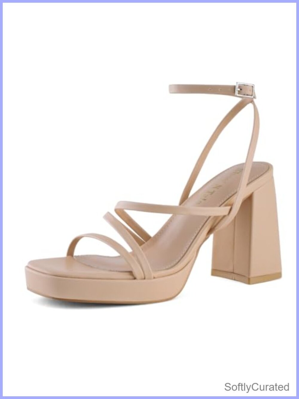 Shoe'N Tale Women's Strappy Chunky Platform Heeled Sandals 3.7" Block Heels